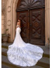 Off Shoulder Lace Tulle Sheer Back Sexy Wedding Dress Off Shoulder Lace Tulle Sheer Back Sexy Wedding Dress